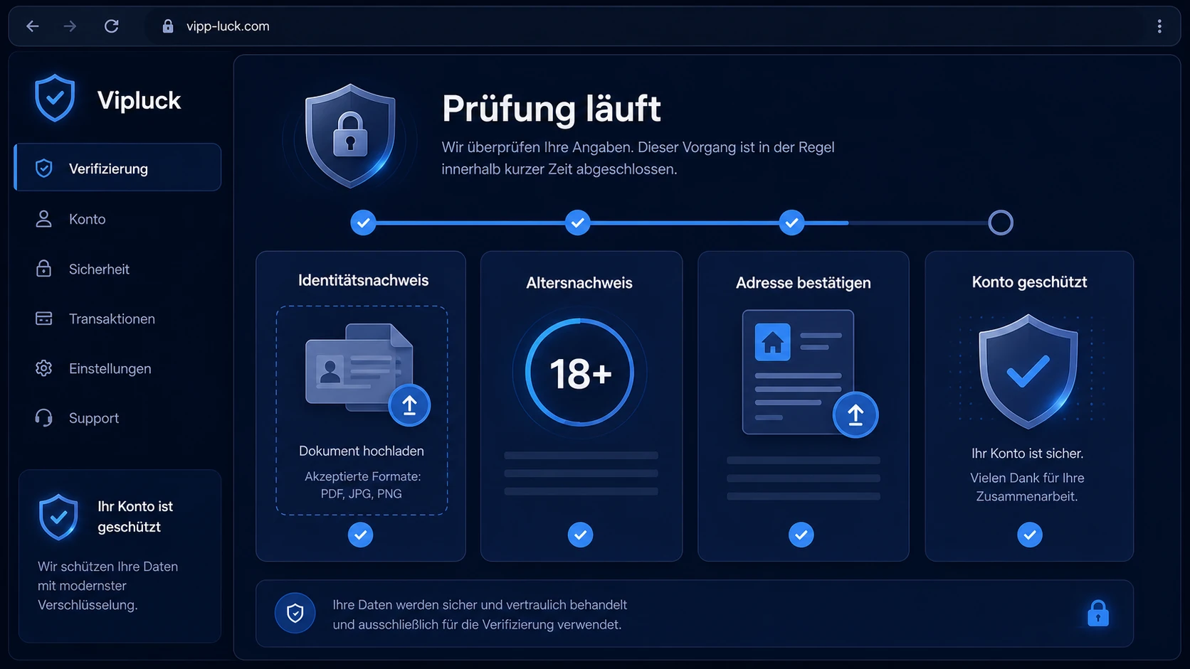 Verifizierung des Spielerkontos