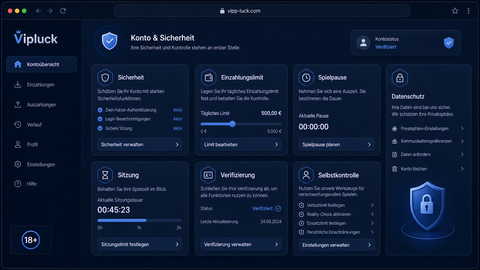 Sicherheit und verantwortungsbewusstes Spielen